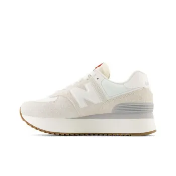 New Balance NB 574 Cushioning, Wear Resistant Low Top Running Shoes Women's White