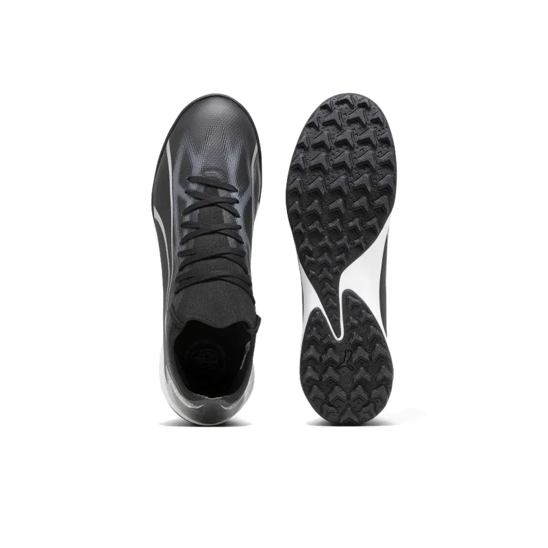 PUMA Ultra Match TT Rubber Broken Studs Anti Slip Wear Resistant Soccer Shoes Men's Black White-3
