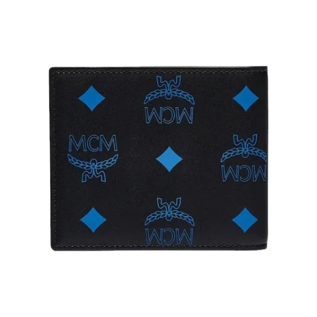 MCM Bifold Wallet Splash Logo Blue-3