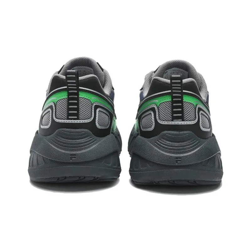 FILA FUSION CRED Leader Durable Breathable Low Top Casual Running Shoes Men's Black Green-5