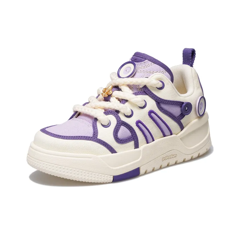 Palladium Fruit Button Shoes Height Increasing Wear Resistant Low Top Skateboard Shoes Unisex Purple-2