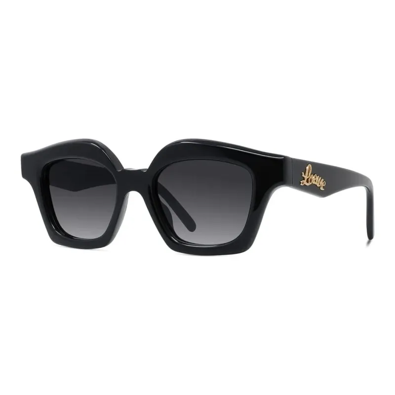 LOEWE Acetate Irregular Shape Sunglasses Women's Black-0