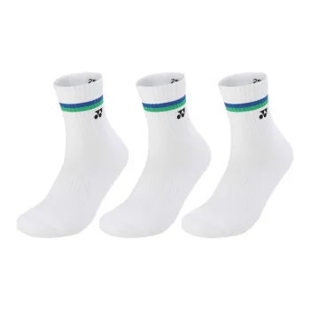 YONEX Mid Calf Socks Men's 3 Pack White