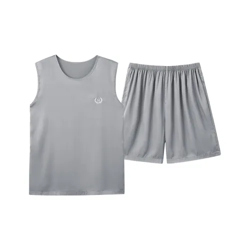 Follow The United States Pajama Set Men's Light Gray