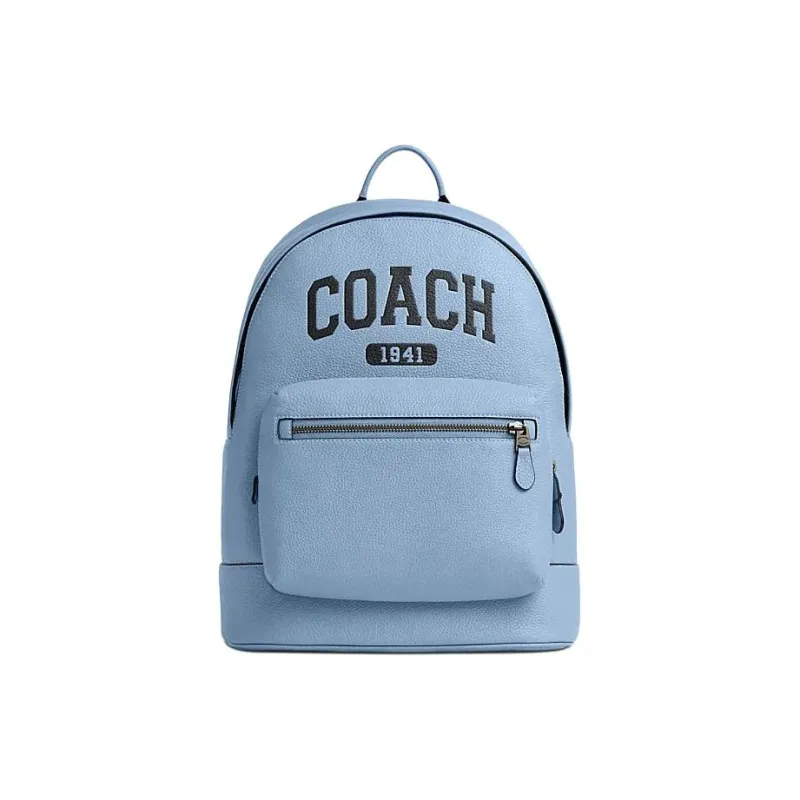 COACH West Cow Leather With Textile Backpack Large Size Men's Cornflower Color-0