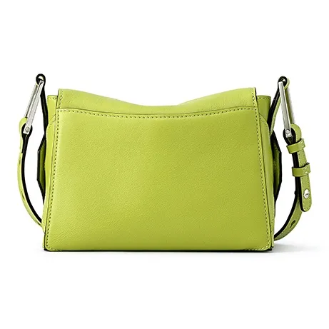 FION Cow Leather Stackable Small Square Bag, Crossbody Bag, Shoulder Bag Women's Grass Green-3