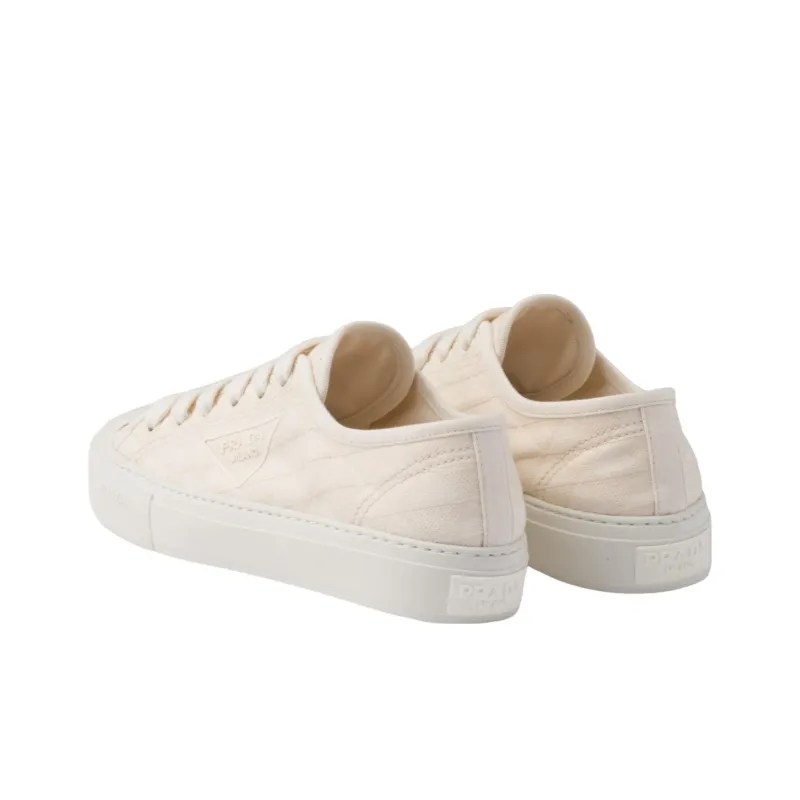 PRADA Triangle-logo Canvas Sneakers-3