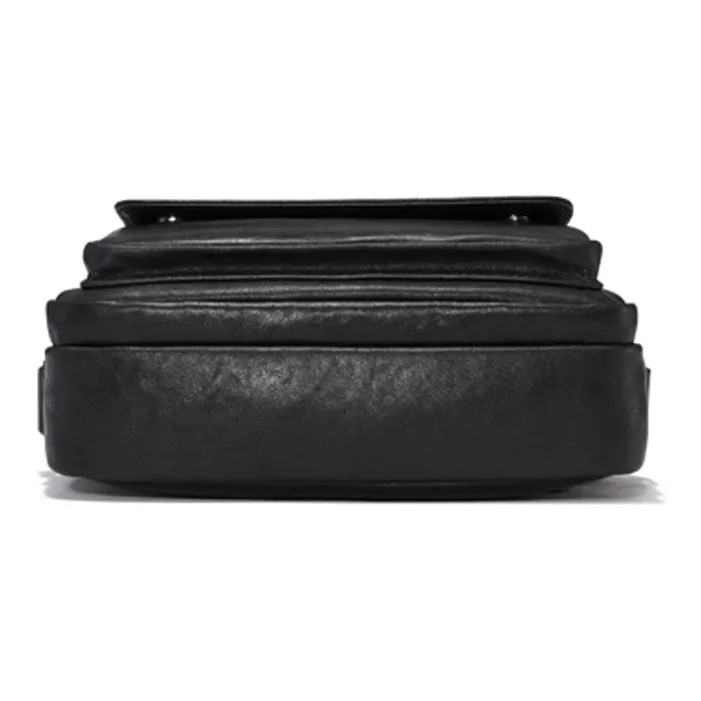 Old Man's Head Top Grain Cow Leather Shoulder Bag Crossbody Bag Regular Men's Black-2