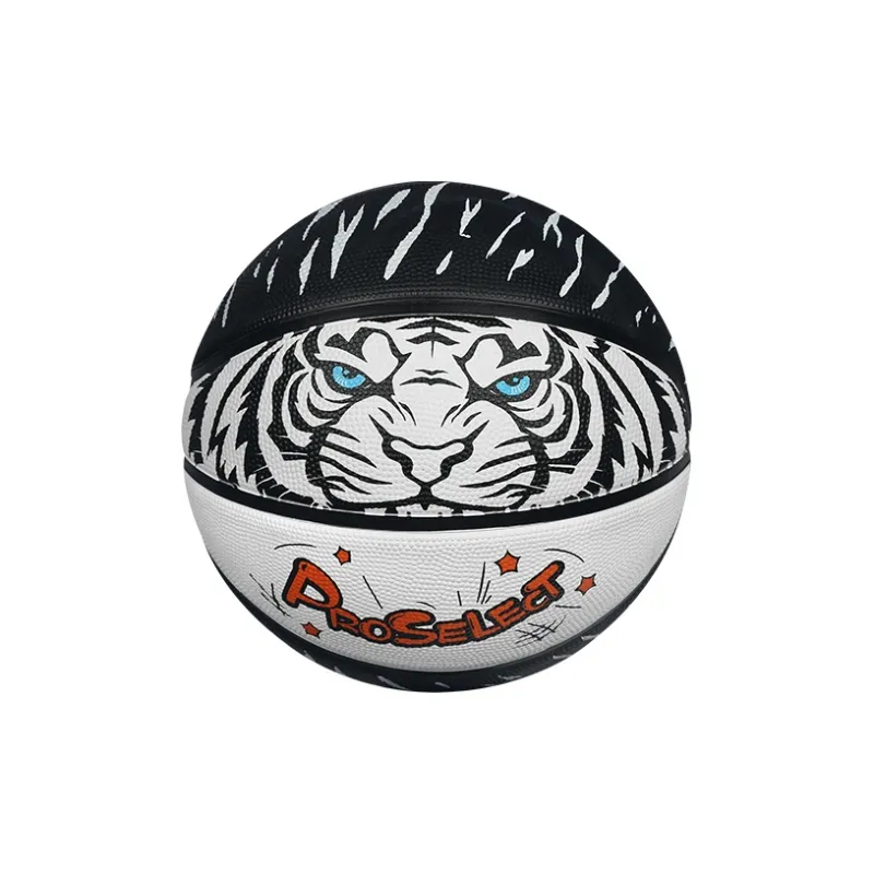 ProSelect Size 5 Ball Indoor, Outdoor, And All Training Basketball Rubber Divine Beast White Tiger-0