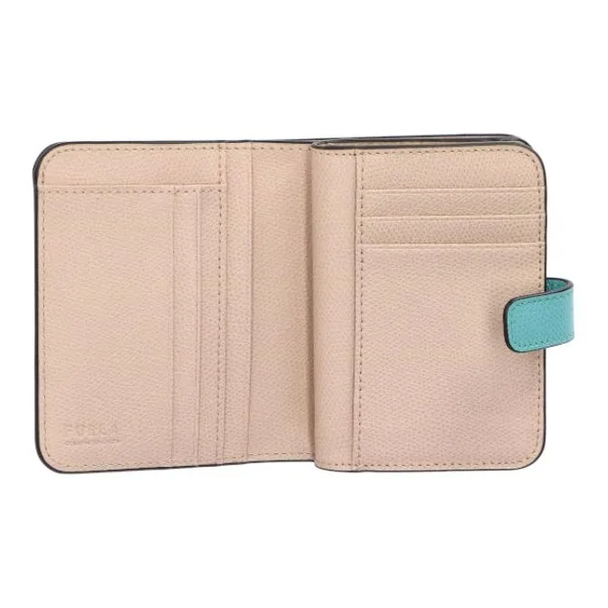 Furla Leather Wallet Mini Women's Blue-2