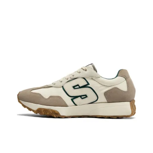 Skechers Cushioning Wear Resistant Low Top Running Shoes Men's Ivory