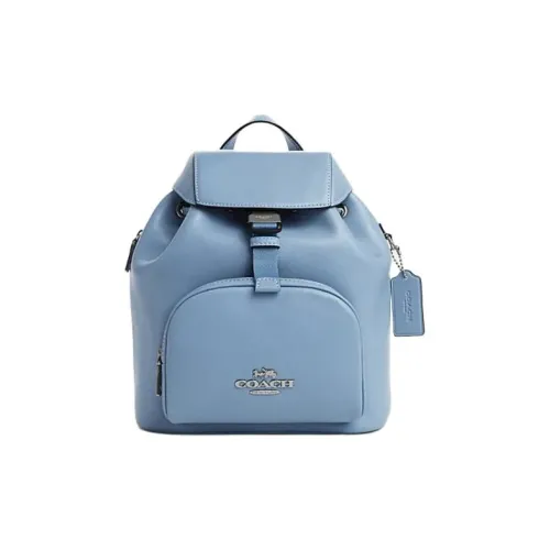 COACH Cow Leather Backpack Small Size Women's Cornflower Blue Wild Multicolor