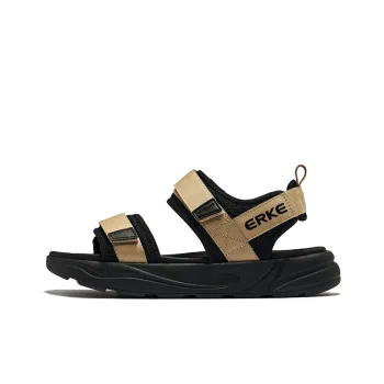 Erke Chasing Waves Beach Sandals Men's Jet Black Khaki