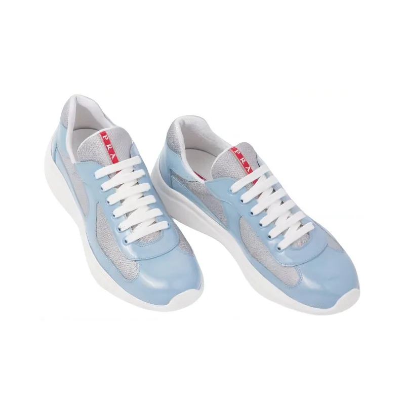 PRADA Abrasion-Resistant Low-Top Sports Casual Shoes Men's Blue Gray-3