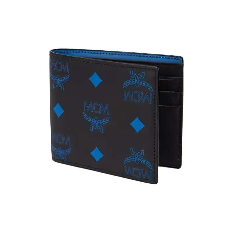 MCM Bifold Wallet Splash Logo Blue-2