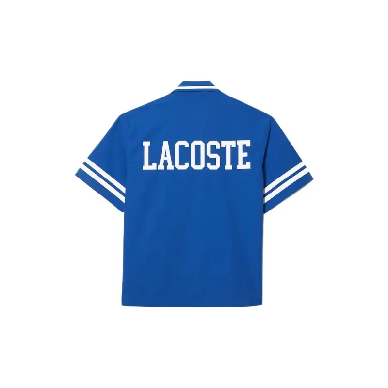 LACOSTE Shirts Men Blue With White Lettering-1