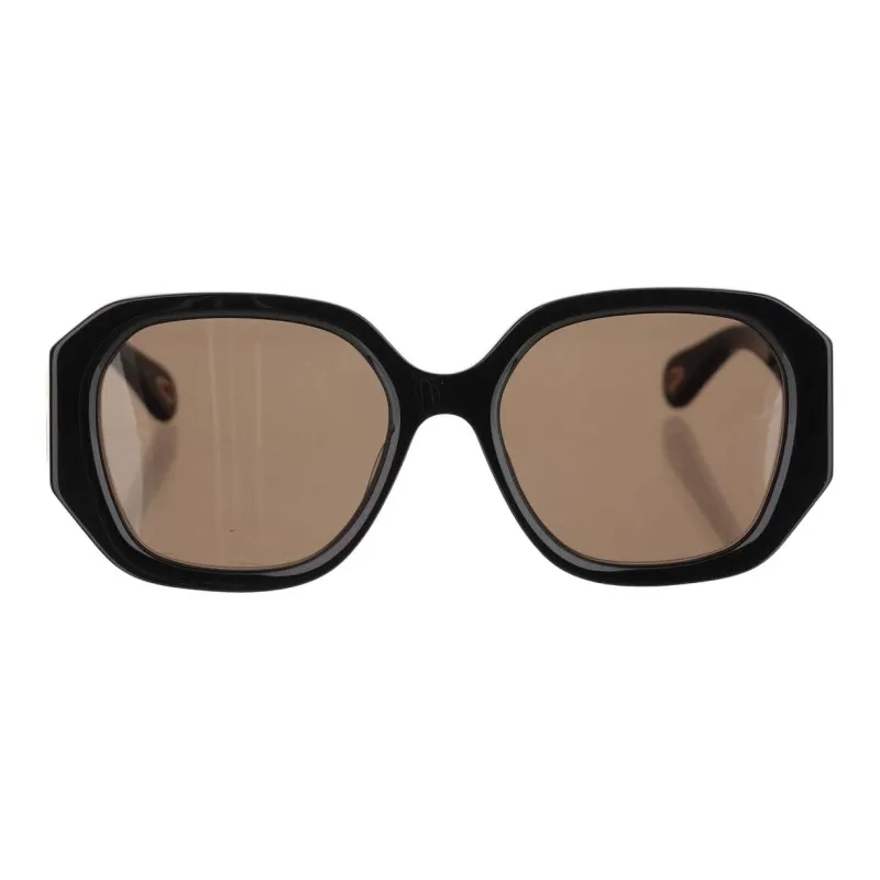 Chloe Recycled Acetate Irregular Shape Sunglasses Women's Black-0