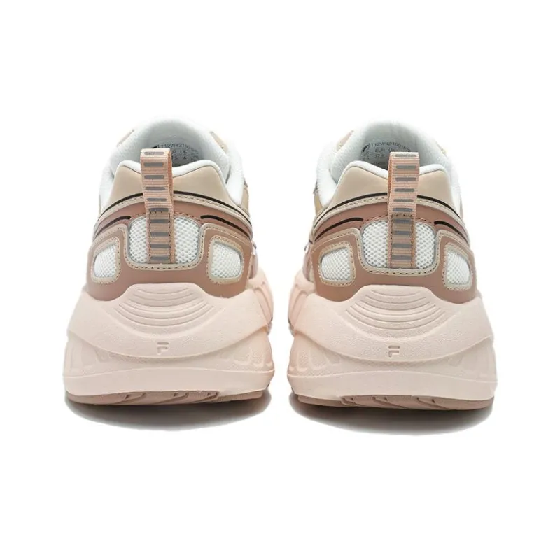 FILA FUSION CRED Leader Durable Breathable Low Top Casual Running Shoes Women's White Beige-3