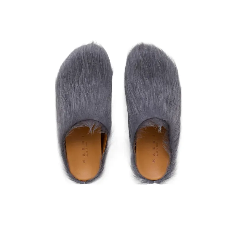 MARNI Fussbet Sabot Calf-hair Slippers-2
