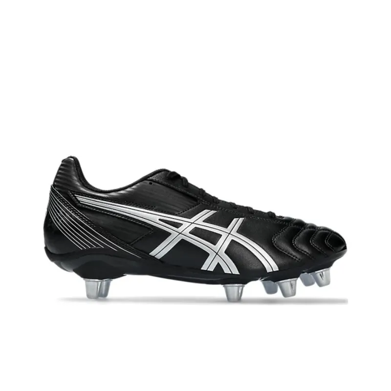 Asics Gel Lethal FG Rubber Long Studs Cushioning Anti Slip And Wear Resistant Soccer Shoes Men's Black Silver-1