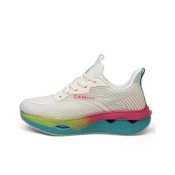 Camssoo Cushioned Wear Resistant Breathable Low Top Outdoor Shoes Women's Beige Rainbow