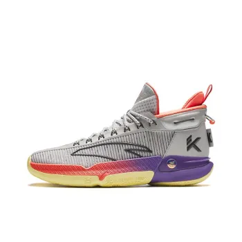 Anta KT9 Cushioning Wear Resistant Low Top Basketball Shoes Men's Gray orange purple