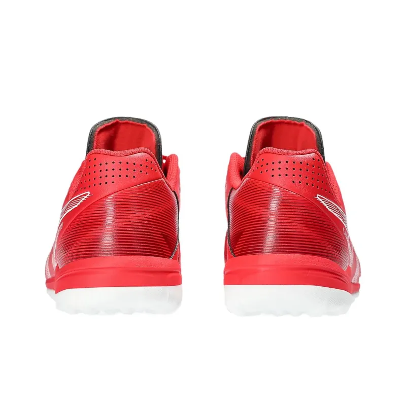 Asics Calcetto TF Rubber Broken Studs Cushioning Anti Slip And Wear Resistant Soccer Shoes Men's Red-3