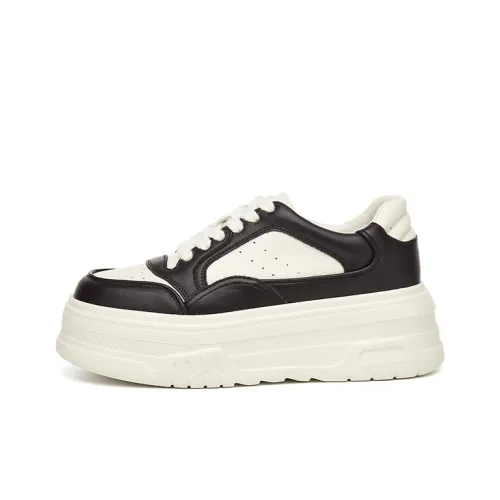 DAPHNE Platform Shoes Women's Black White