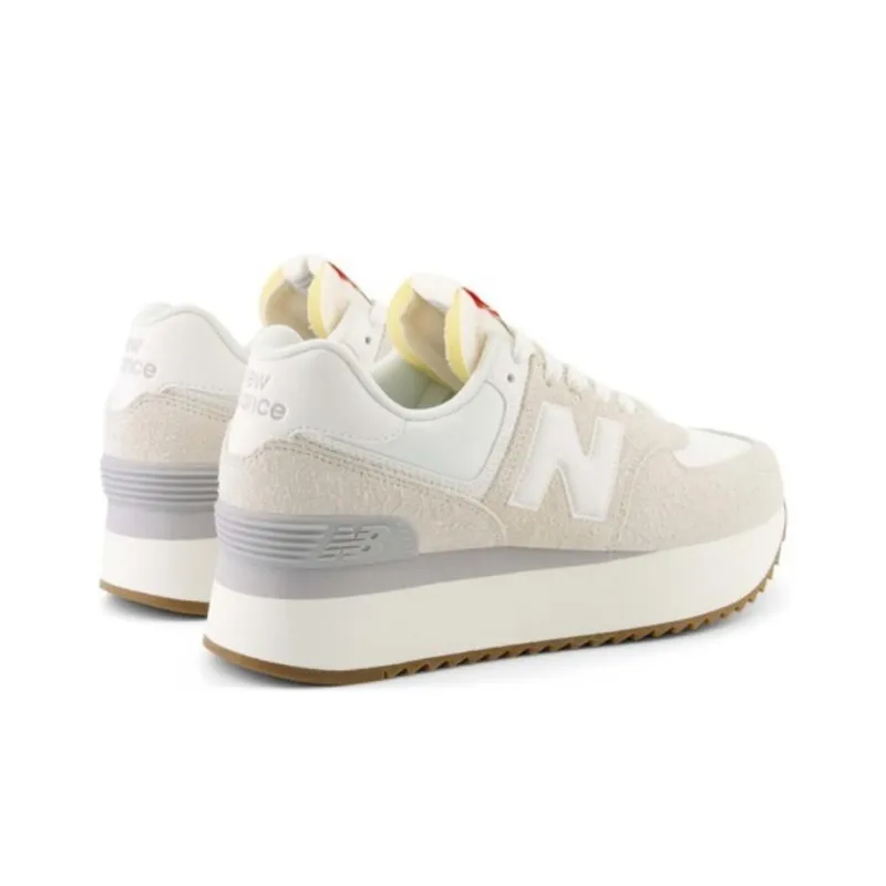 New Balance NB 574 Cushioning, Wear Resistant Low Top Running Shoes Women's White-4