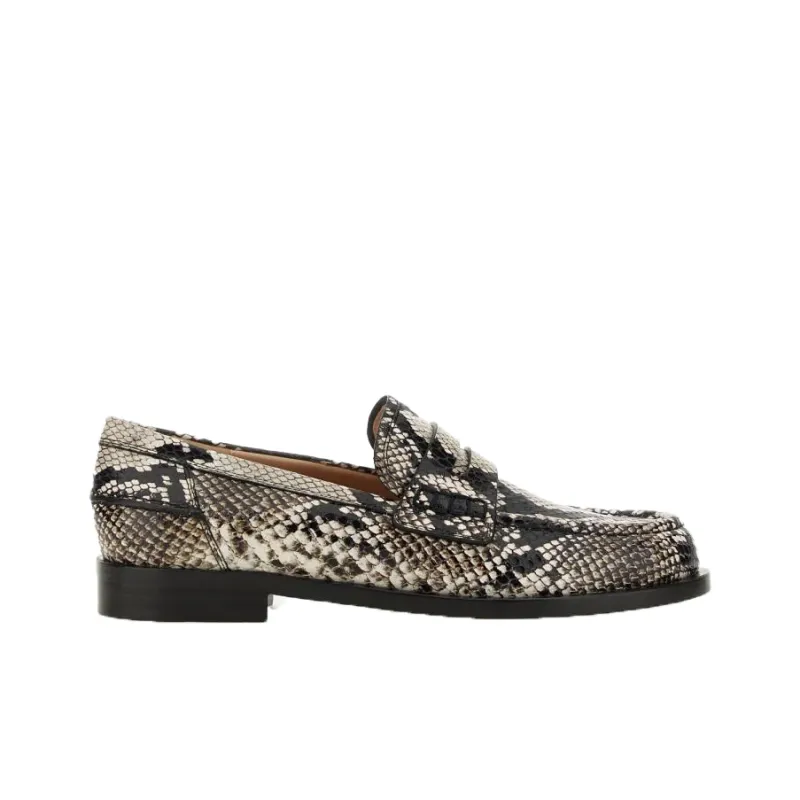 GIANVITO ROSSI Borneo Snake-effect Leather Loafers-1