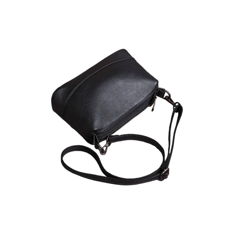 COMELY Cow Leather Patchwork Synthetic Leather Shoulder Bag Mom Bag Crossbody Bag Regular Women's Black-2