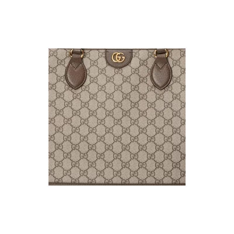 GUCCI Ophidia Canvas With Leather Tote Bag, Shopping Bag, Shoulder Bag, Handbag Medium Size Women's Beige & Ebony-7