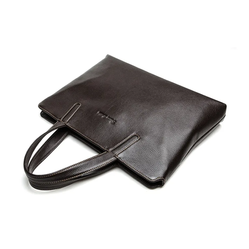 BISON DENIM Genuine Leather Top Grain Cow Leather Handbags Briefcases Regular Men's Black/Coffee-9
