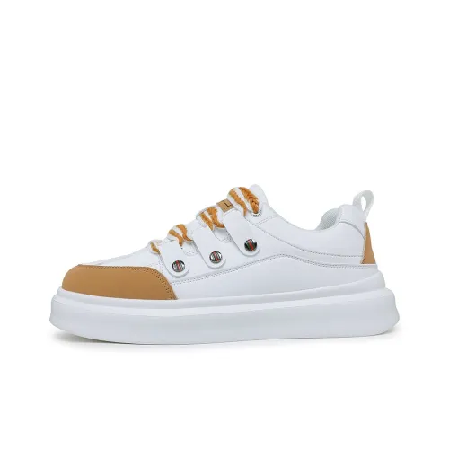 FM Skateboard Shoes Unisex Low-Top Yellow/White