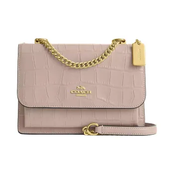 COACH Klare Leather Crossbody Bag Trumpets Women's Gray Birch Wood