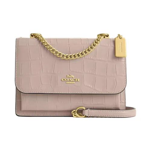 COACH Klare Leather Crossbody Bag Trumpets Women's Gray Birch Wood
