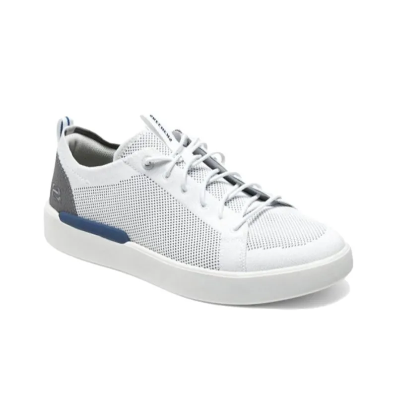 Skechers Durable Breathable Low Top Skateboard Shoes Men's White-1