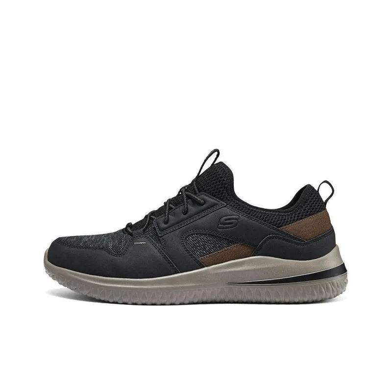 Skechers Delson 3.0 Cushioning, Wear Resistant Low Top Casual Shoes Men's Black Gray-0