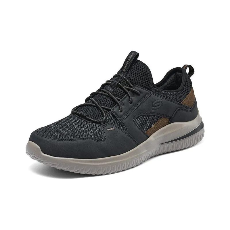 Skechers Delson 3.0 Cushioning, Wear Resistant Low Top Casual Shoes Men's Black Gray-2