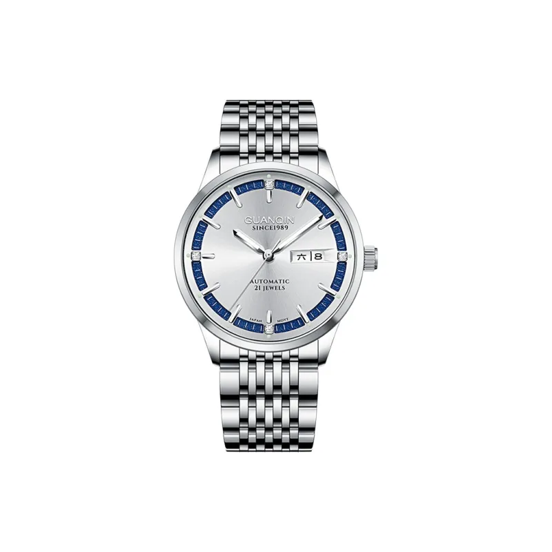 GUANQIN GUANQIN GJ16215-G Mechanical Movement Stainless Steel Watchband Watch Men's Watches Black Dial-6