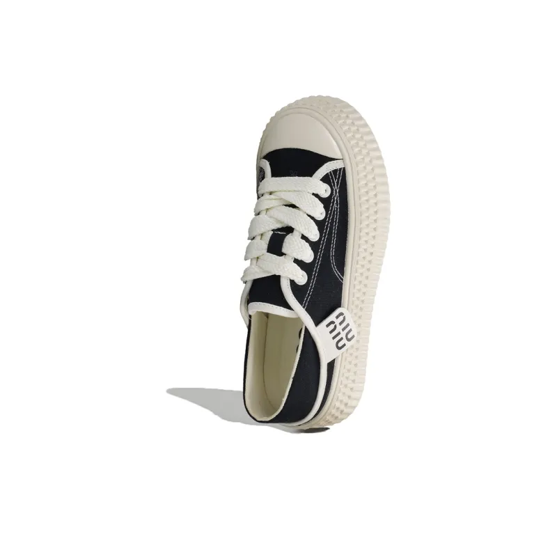 B10CROWN Anti Slip And Wear Resistant Balance Low Top Canvas Shoes Women's Black-3