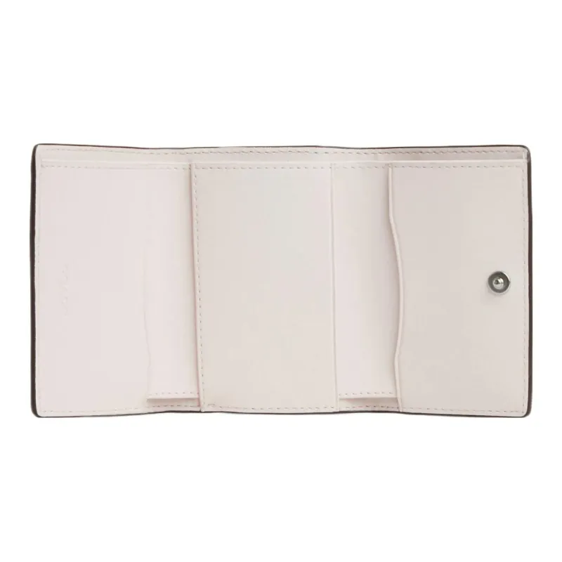 COACH Micro Coated Canvas With Smooth Leather Coin Purse Wallet Trumpets Women's White-1