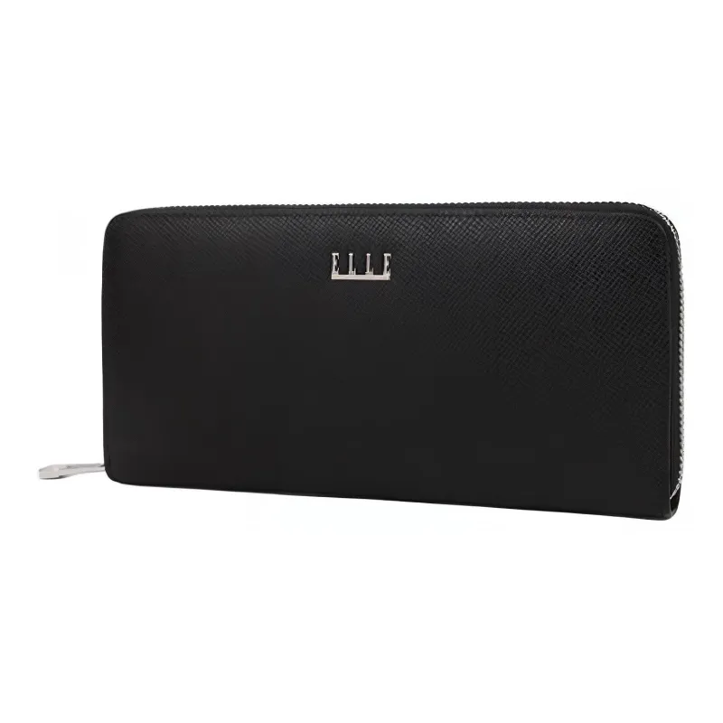 ELLE HOMME Cow Leather Wallet, Card Holder, Wallet Clutch Regular Men's Black-3