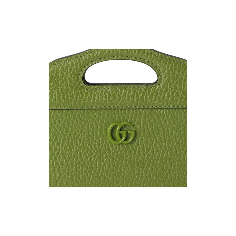 GUCCI GG Marmont Leather Card Holder Women's Green-6