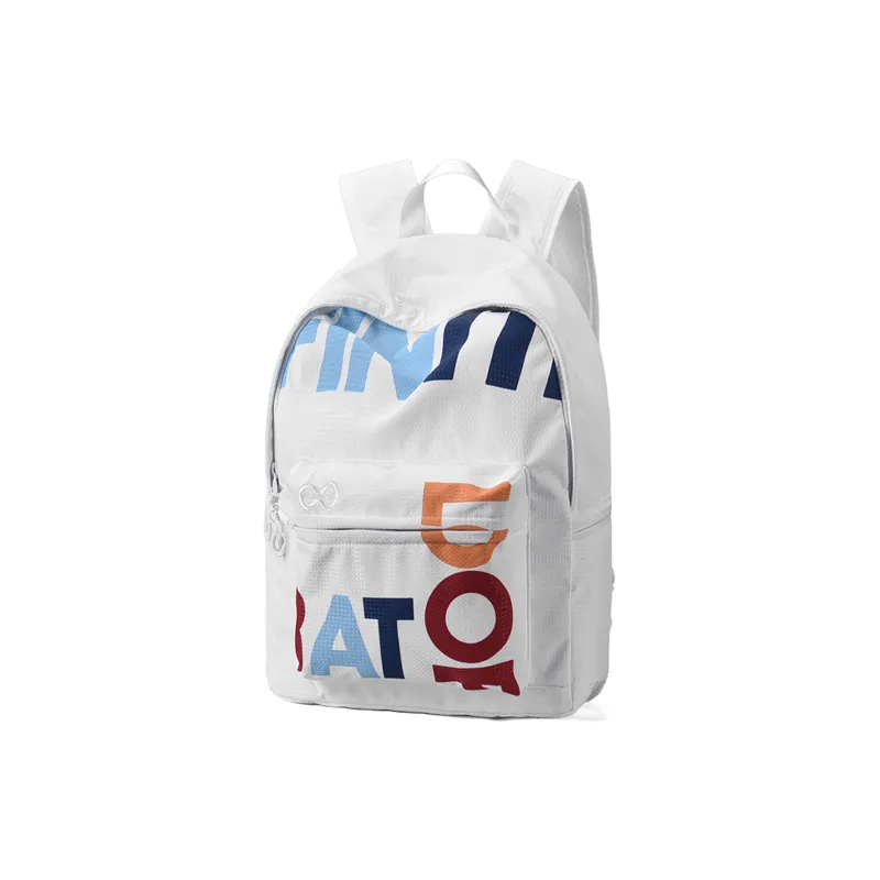 FINITE LOOP 8Atheist Collaboration Recycled Polyester Backpack Unisex White-1