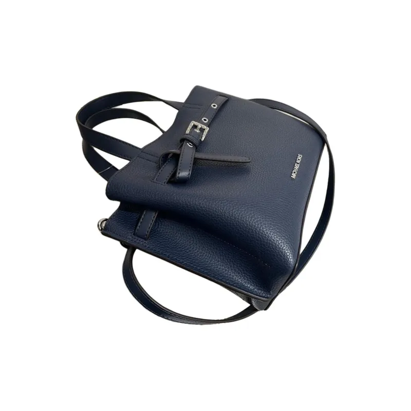 MICHAEL KORS Emilia Leather Shoulder Bag, Crossbody Bag, Handbag Trumpets Women's Marine Blue-3