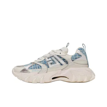 BALMAIN B-East Monogram Denim Trainers Women's