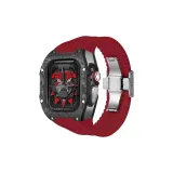 Silver Case, Red Strap