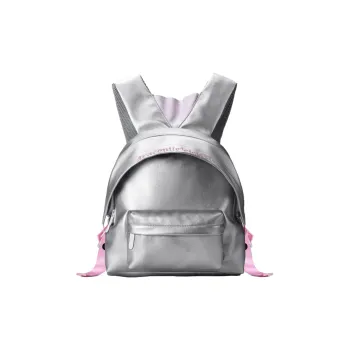 DRACONITE PU Student Backpack Mini Women's Silver Light Gray