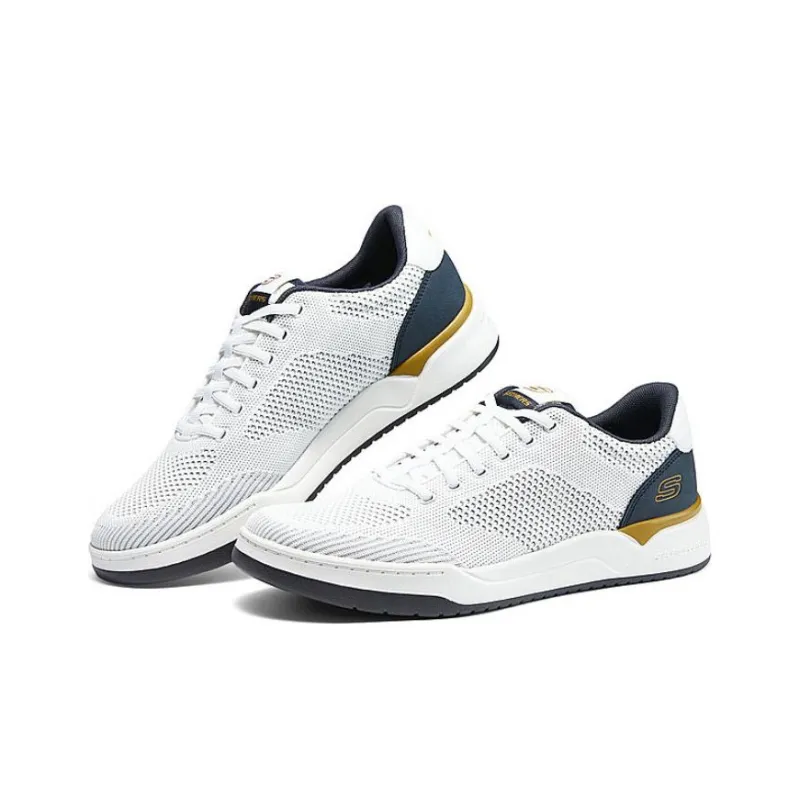 Skechers Durable Breathable Low Top Casual Shoes Men's White Blue-2